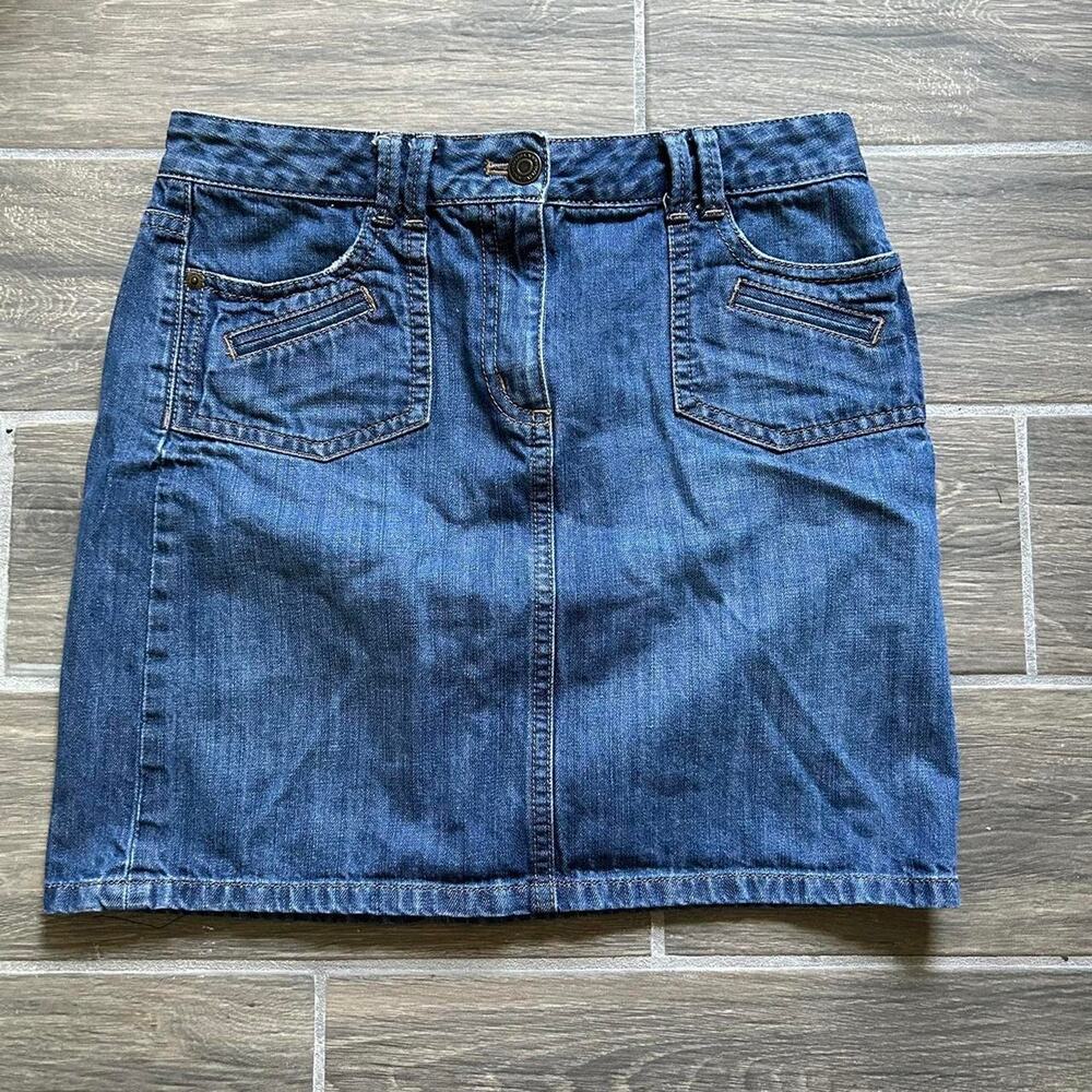 2000s ann taylor jean skirt